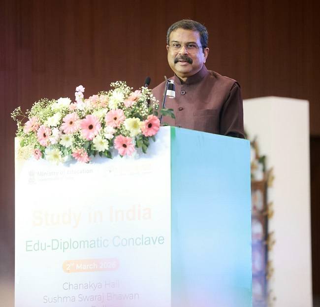 Dharmendra Pradhan Addresses Diplomats at Study in India Edu Diplomatic Conclave 2026