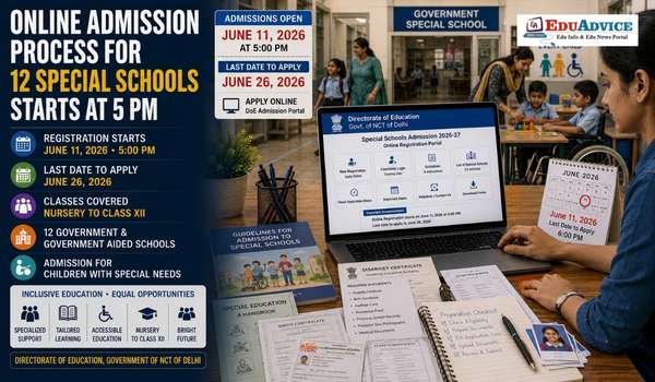 Delhi Special Schools Admission 2026 Begins Today DoE Opens Registration for Nursery to Class XII Students