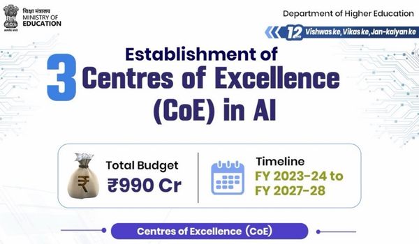AI Centres of Excellence in India, Government Announces 500 Crore AI Education Hub at IIT Madras