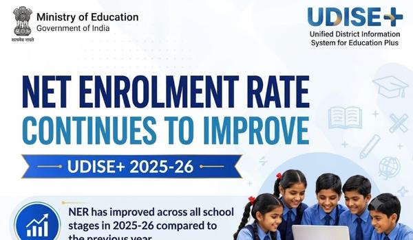 UDISE+ 2025–26 Report, Net Enrolment Rate Rises Across Foundational to Secondary Education
