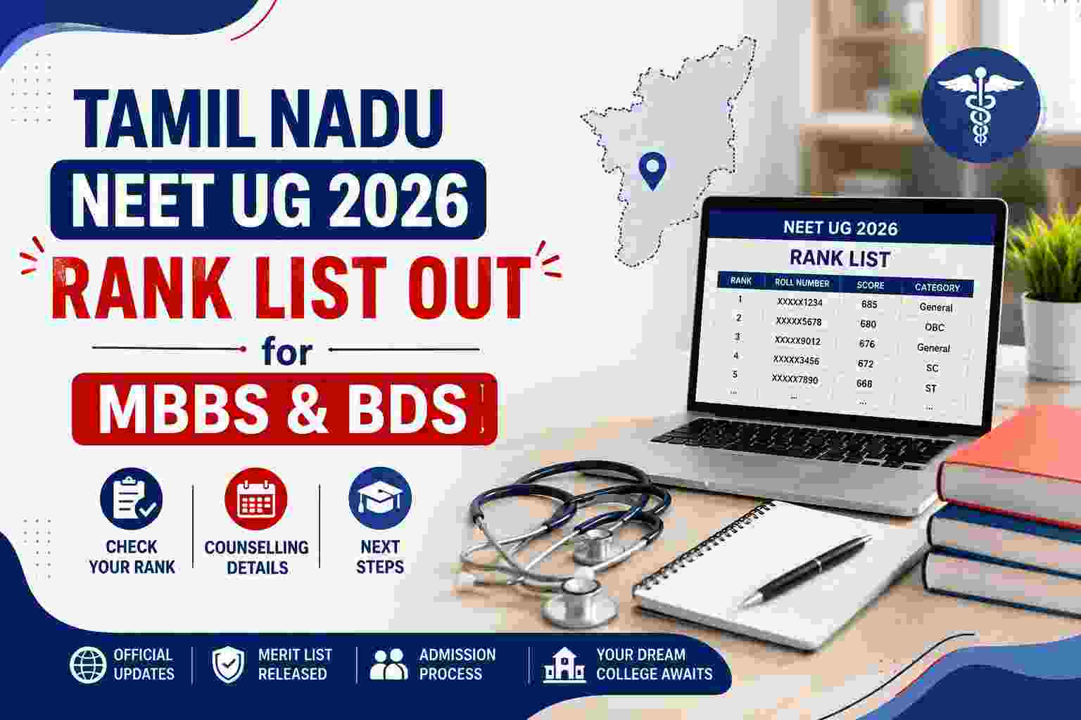 Tamil Nadu NEET UG Rank List 2026 Released for MBBS, BDS Admissions: Check Rank List, Counselling and Next Steps