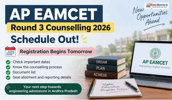 AP EAMCET Round 3 Counselling 2026: Registration Starts September 9, Check Schedule