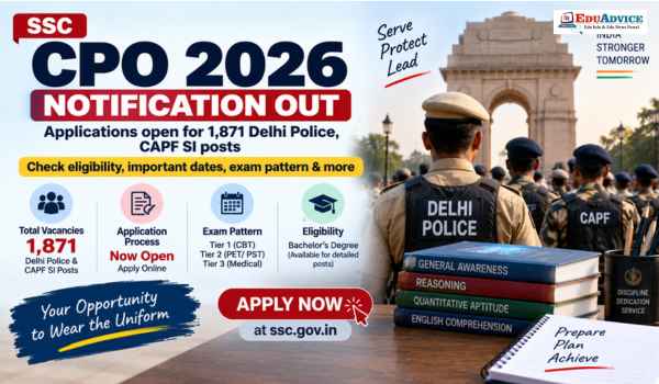 SSC CPO Notification 2026 Out: Applications Open for 1,871 Delhi Police, CAPF SI Posts