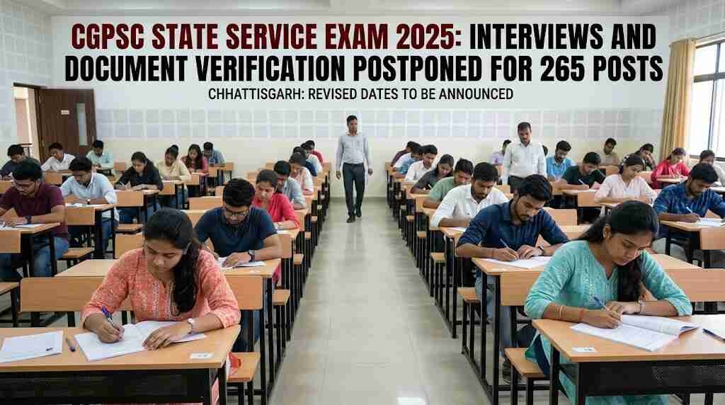 CGPSC State Service Exam 2025: Interviews, Document Verification Postponed