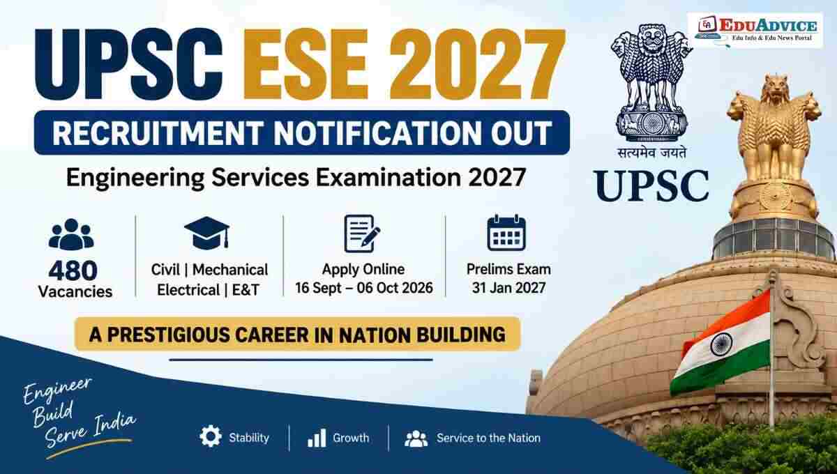 UPSC ESE Recruitment 2027 Notification Out: Apply for 480 Engineering Posts