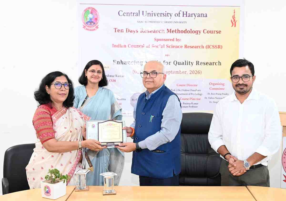 ICSSR Sponsored 10 Day Research Methodology Course Concludes at Central University of Haryana
