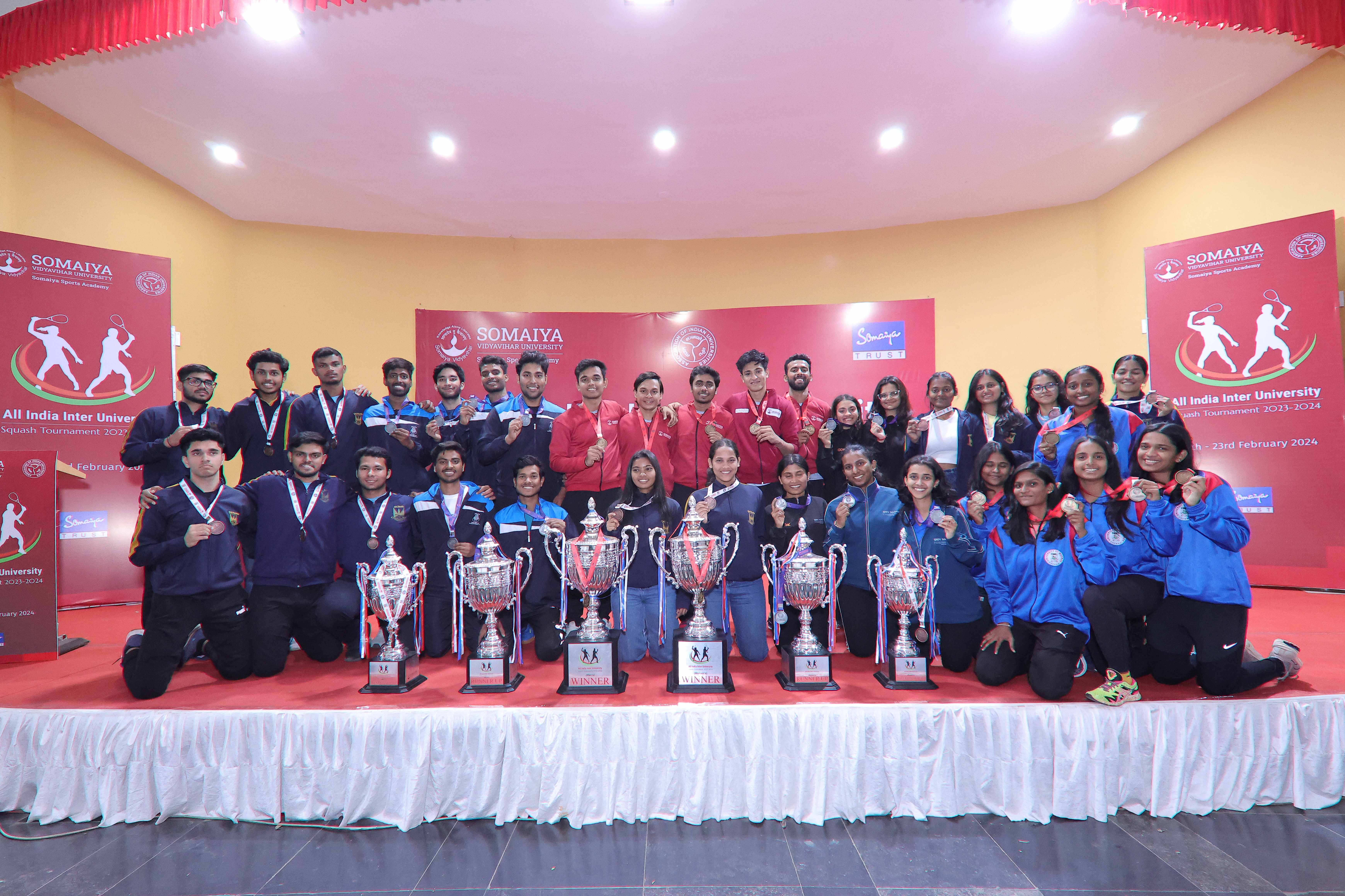 Somaiya Vidyavihar University and University of Madras win the AIU National Inter University Squash Tournament at Somaiya Vidyavihar University 
