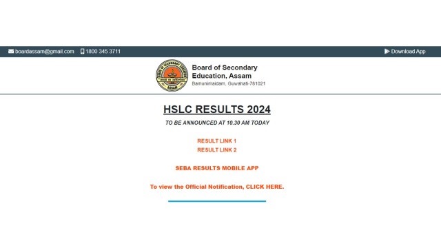 SEBA Assam HSLC Result 2024: Websites to check matric scores