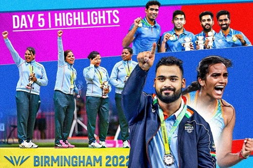 India wins 2 gold and 2 silver medals on day 5 of CWG 2022