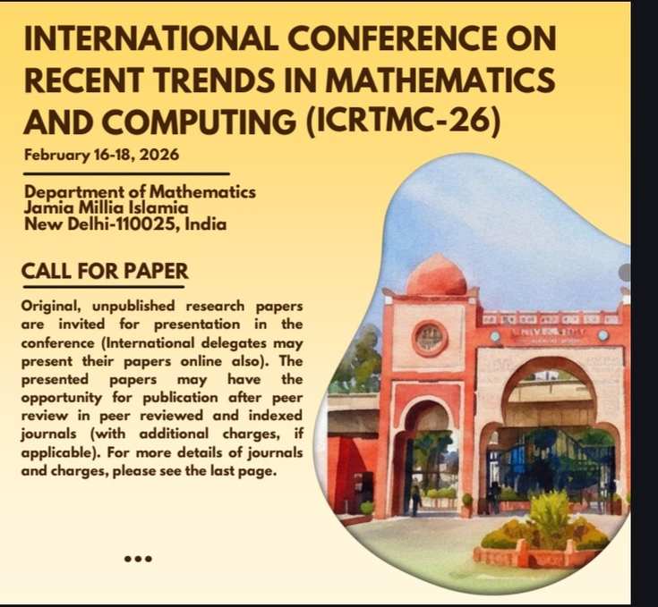 International Conference on Recent Trends in Mathematics and Computing (ICTRMC 26)
