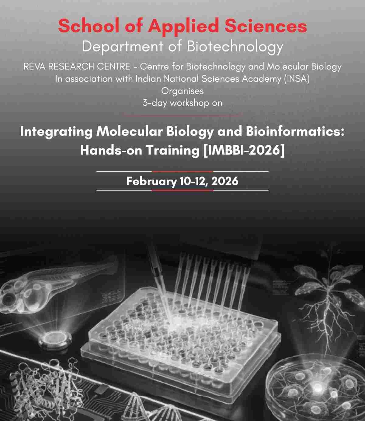 REVA University to Host Three Day Hands on Workshop on Molecular Biology and Bioinformatics