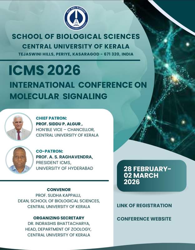 Central University of Kerala to Host ICMS 2026 International Conference on Molecular Signaling