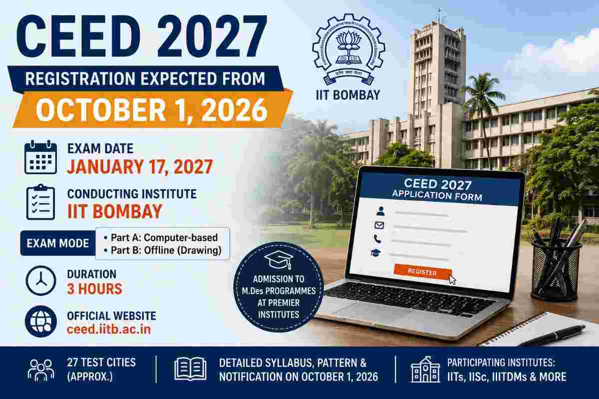 CEED 2027 Registration Expected October 1; Exam on January 17