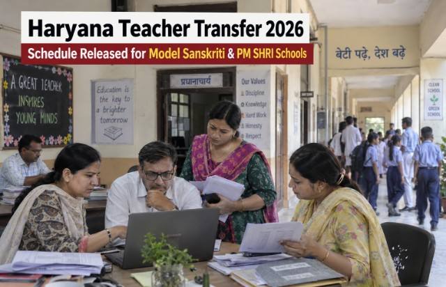Haryana Announces Teacher Transfer Schedule for Model Sanskriti, PM SHRI and CMEEE Schools