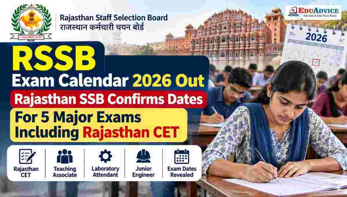 RSSB Exam Calendar 2026 Out: Rajasthan CET, JE and Other Exam Dates
