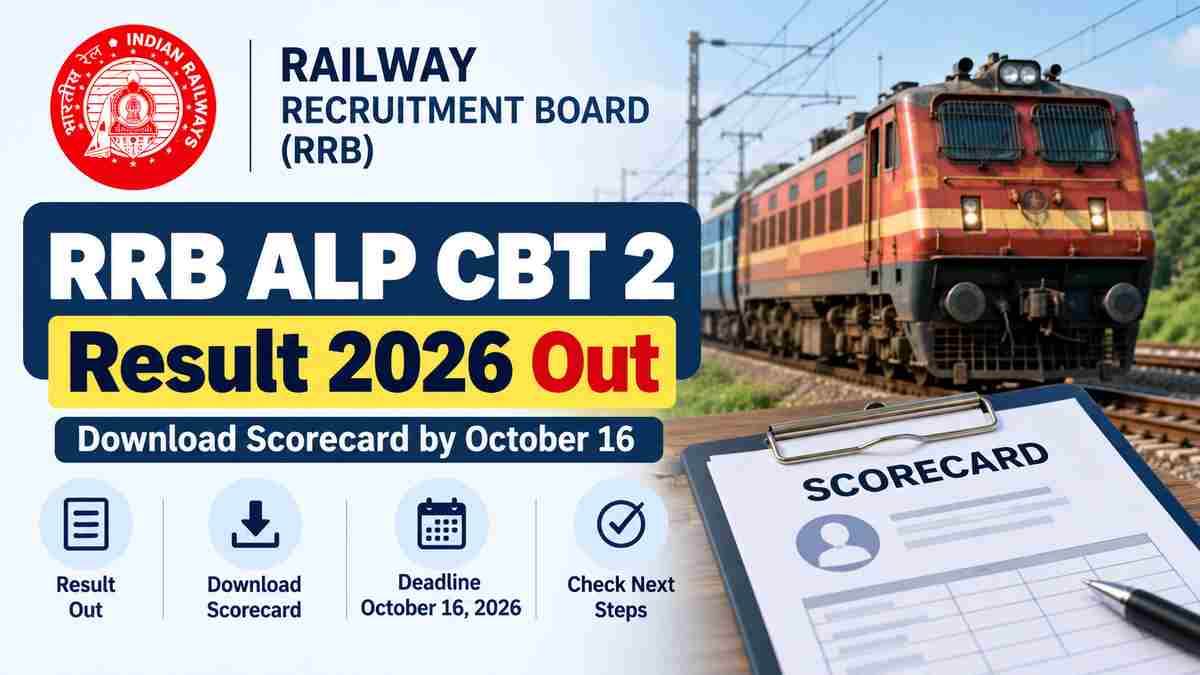 RRB ALP CBT 2 Result 2026 Out: Don’t Miss the October 16 Scorecard Deadline