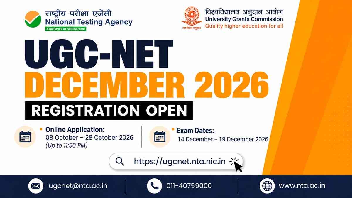 UGC NET December 2026 Registration Begins: Can You Apply for JRF, Assistant Professor or PhD? Check Dates
