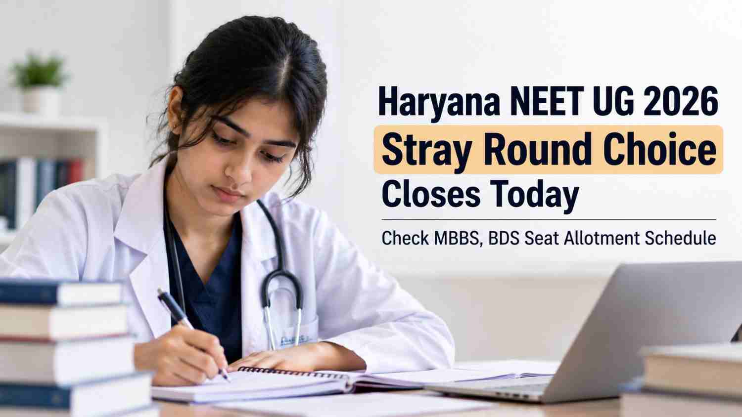 Haryana NEET UG 2026 Stray Round Choice Closes today : Check MBBS, BDS Seat Allotment Schedule