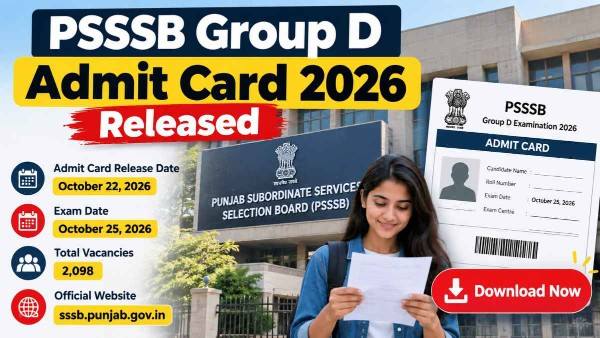 PSSSB Group D Admit Card 2026 Released: Download Hall Ticket and Check Exam Details