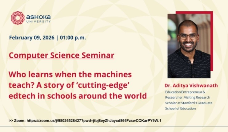 Ashoka University to Host Computer Science Seminar on AI-Driven EdTech